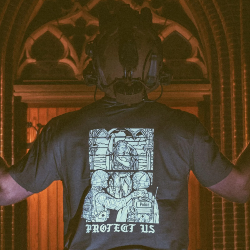 mog-x-trace-charcoal-shirt-back-cropped THE TRACE Protect Us T-Shirt - Image 1